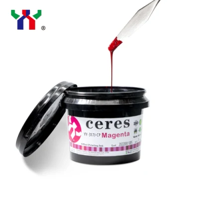 Inchiostro offset UV Ceres di alta qualità per tazza, forza adesiva elevata per carte, colore CMYK, 1 kg/lattina